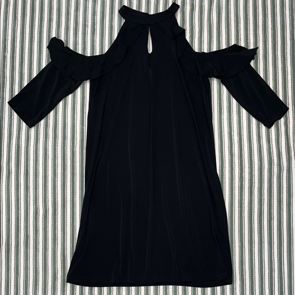 Jennifer Lopez Dresses & Skirts - Jennifer Lopez Women’s Elegant Black Cold Shoulder Dress size S